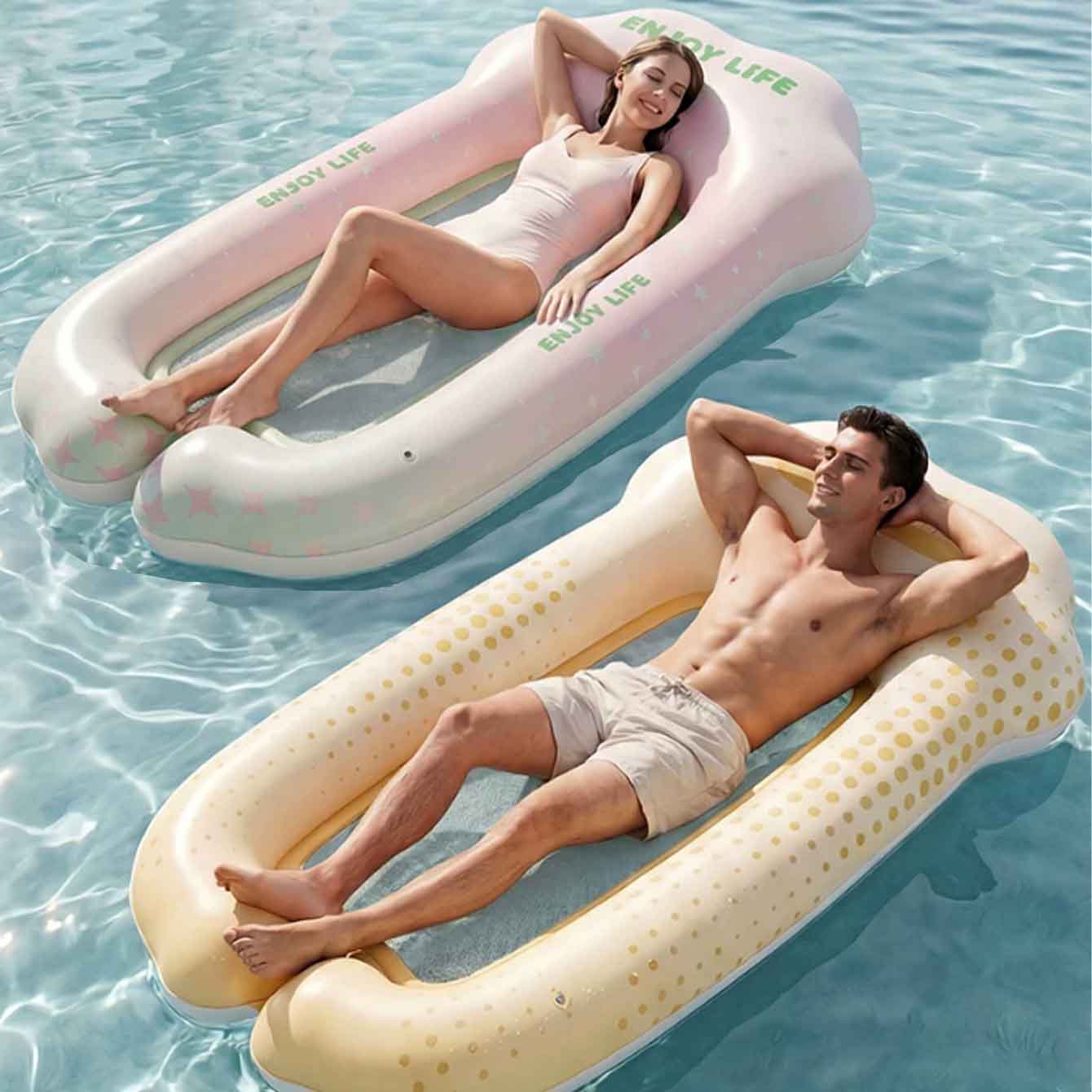 Pool Lounger Inflatable - Inflatable Water Hammock Pool Float,Inflatable Tanning