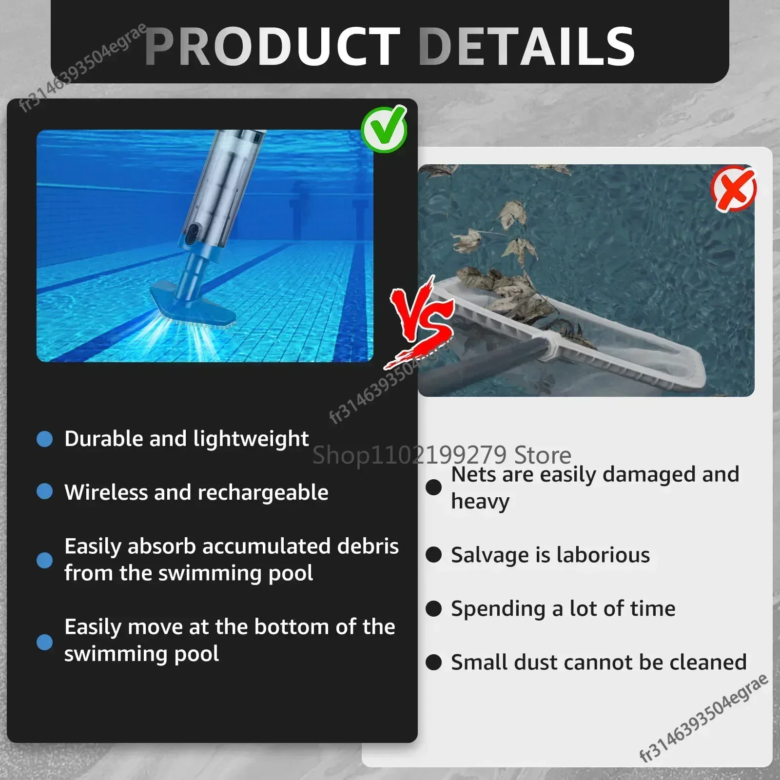 Rechargeable Portable Handheld - огляд і ціна Pool Vacuum Manual