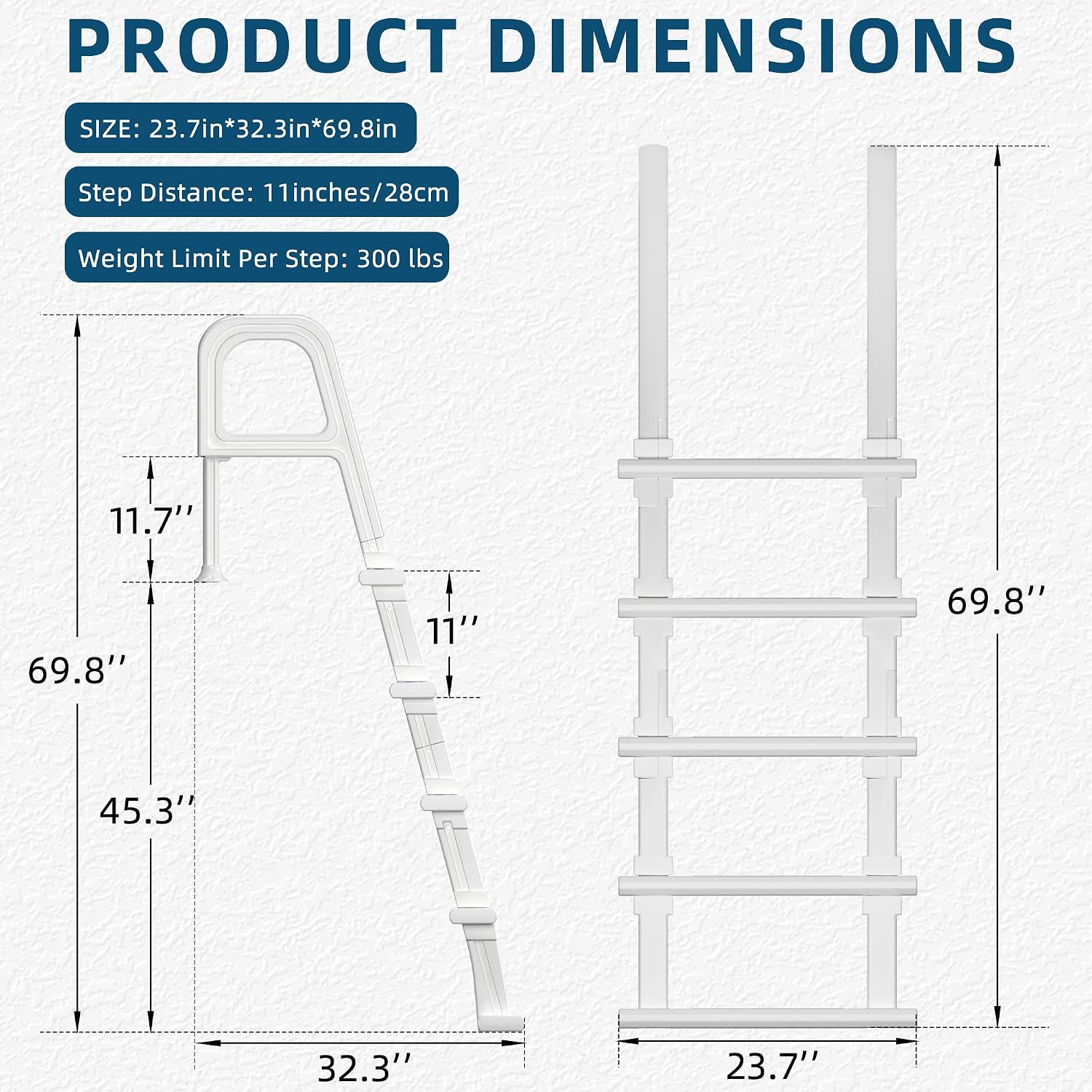 Pool Ladder, 5-Step Pool Stair - огляд і ціна Pool Ladder Above Ground