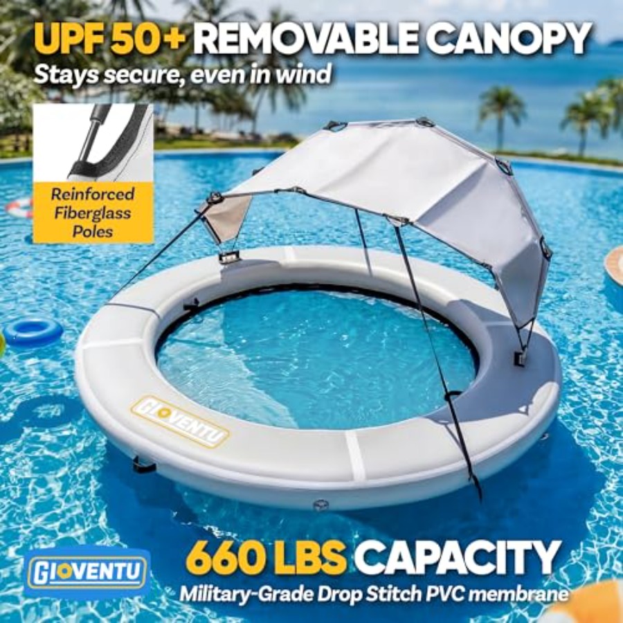 8FT inflatable water hammock f - огляд і ціна Pool Float Ring Inflatable