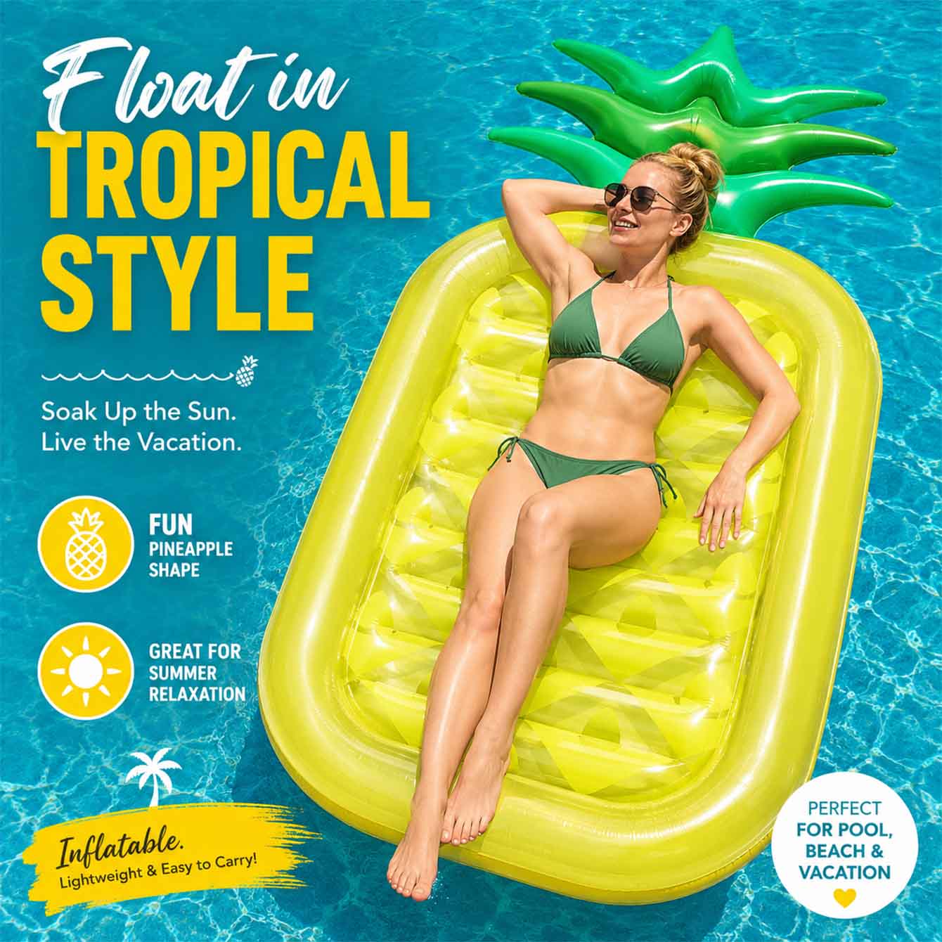 Inflatable Pool Float, Inflata - огляд і ціна Pool Lounger Inflatable
