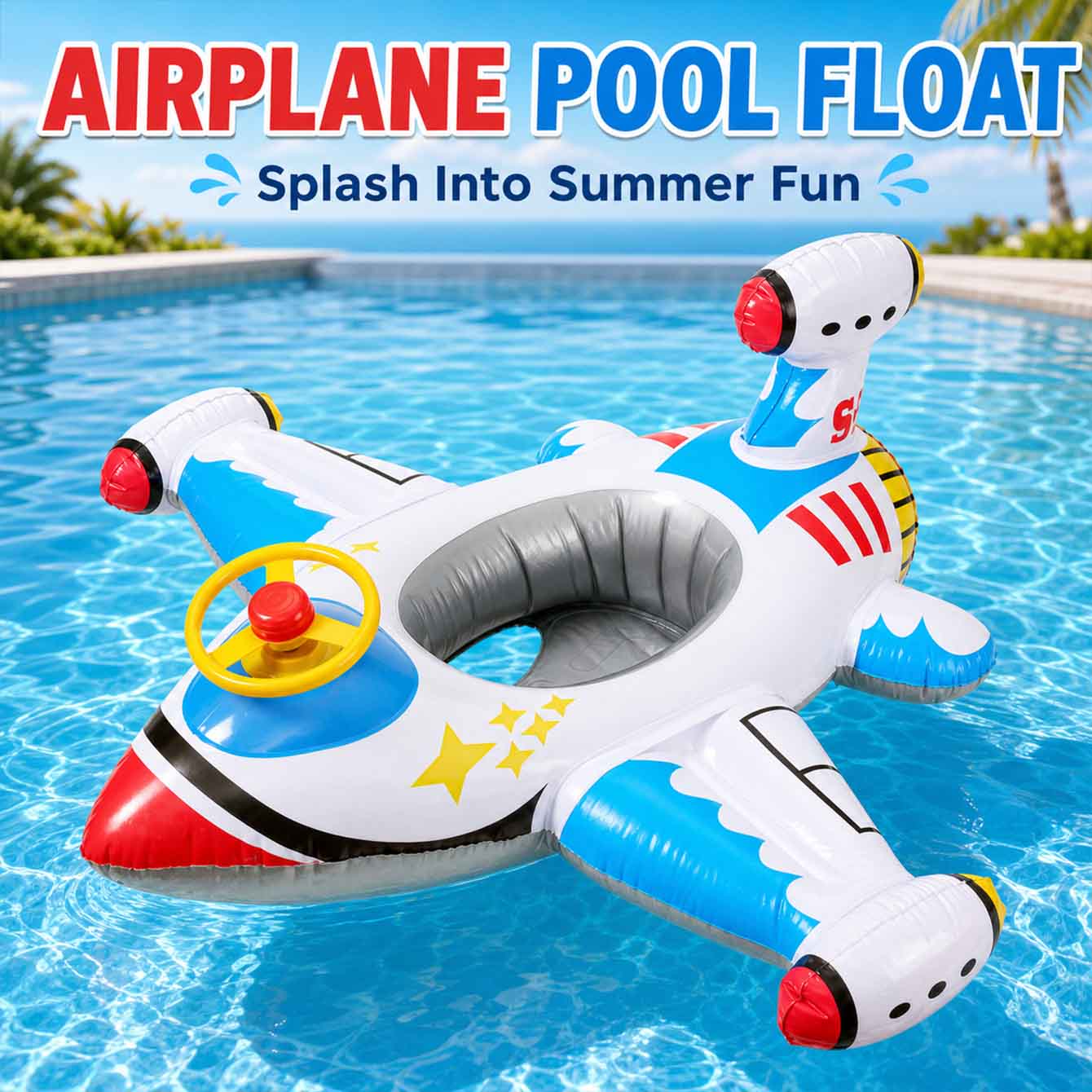1PC Airplane Swimming Float In - огляд і ціна Pool Float Ring Inflatable