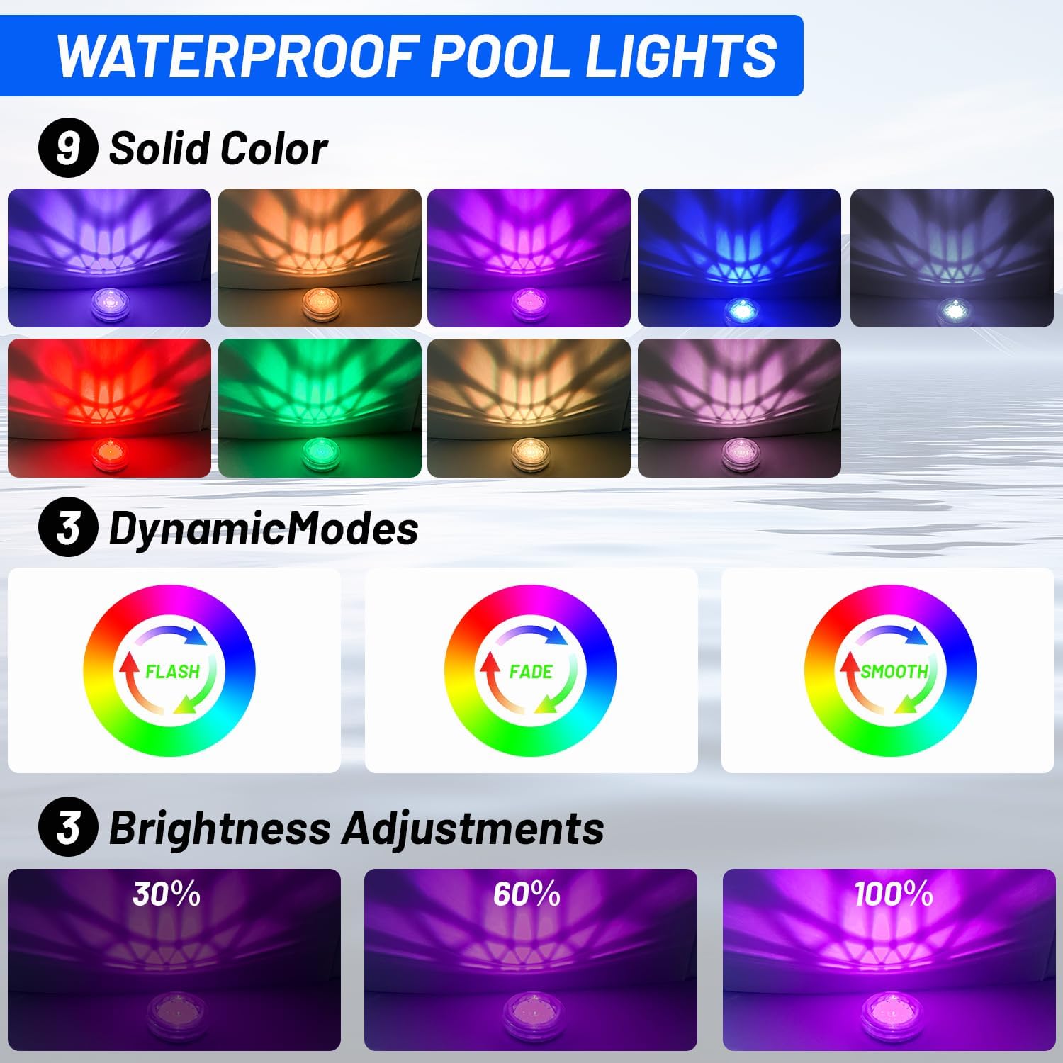 Pool Lights,Solar Rechargeable - огляд і ціна Pool Light Solar Rechargeable