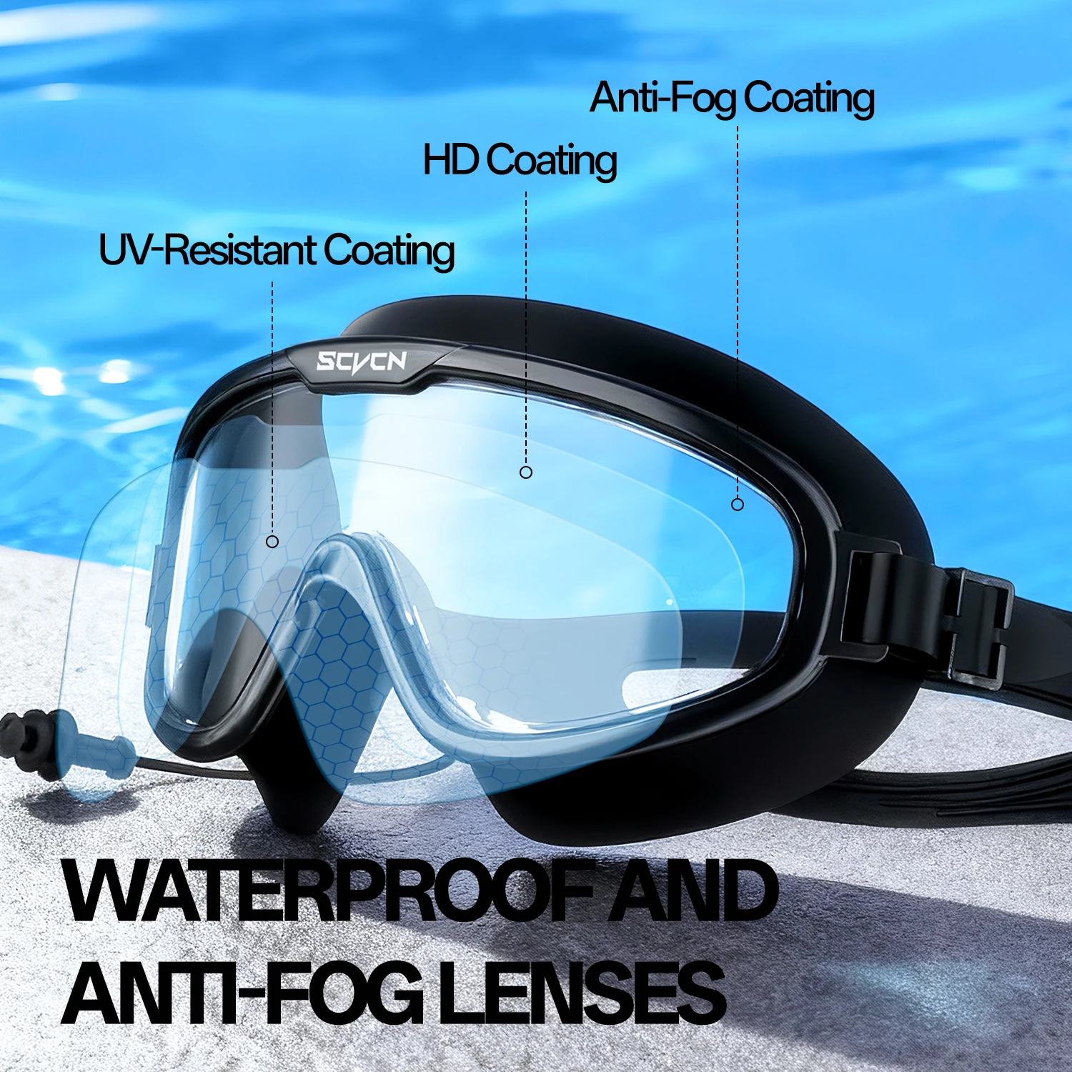 SCVCN Swimming Goggles Profess - огляд і ціна Swim Goggles Anti Fog Uv