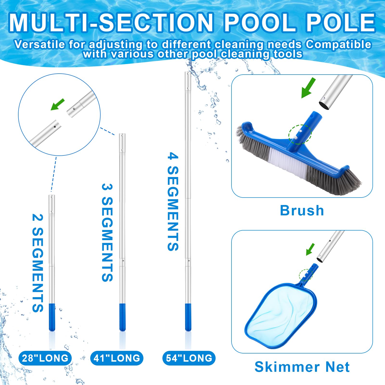3 Pcs Pool Cleaning Kit with H - огляд і ціна Pool Skimmer Net