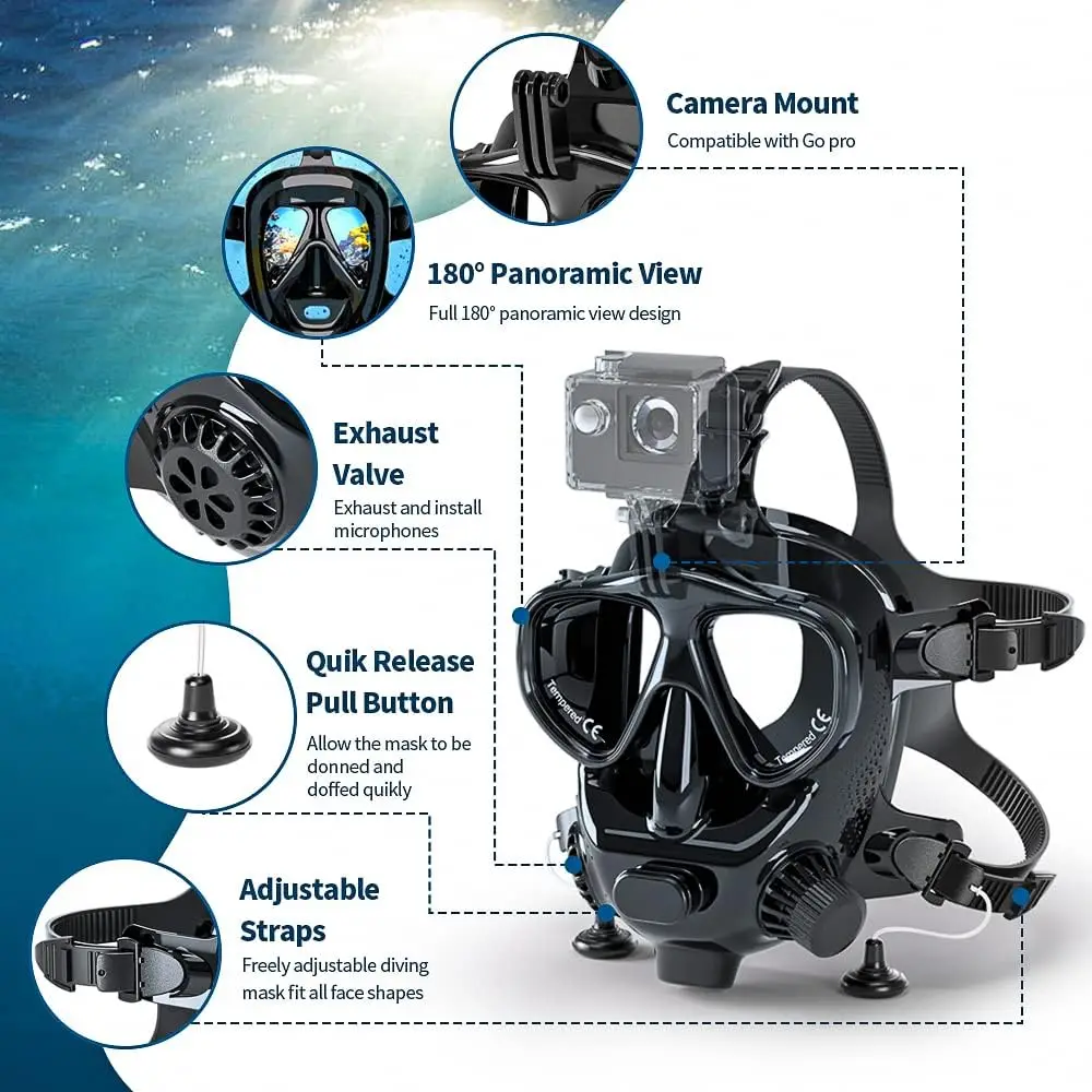 TRIMIX Full Face Diving Mask w - огляд і ціна Snorkel Mask Full Face