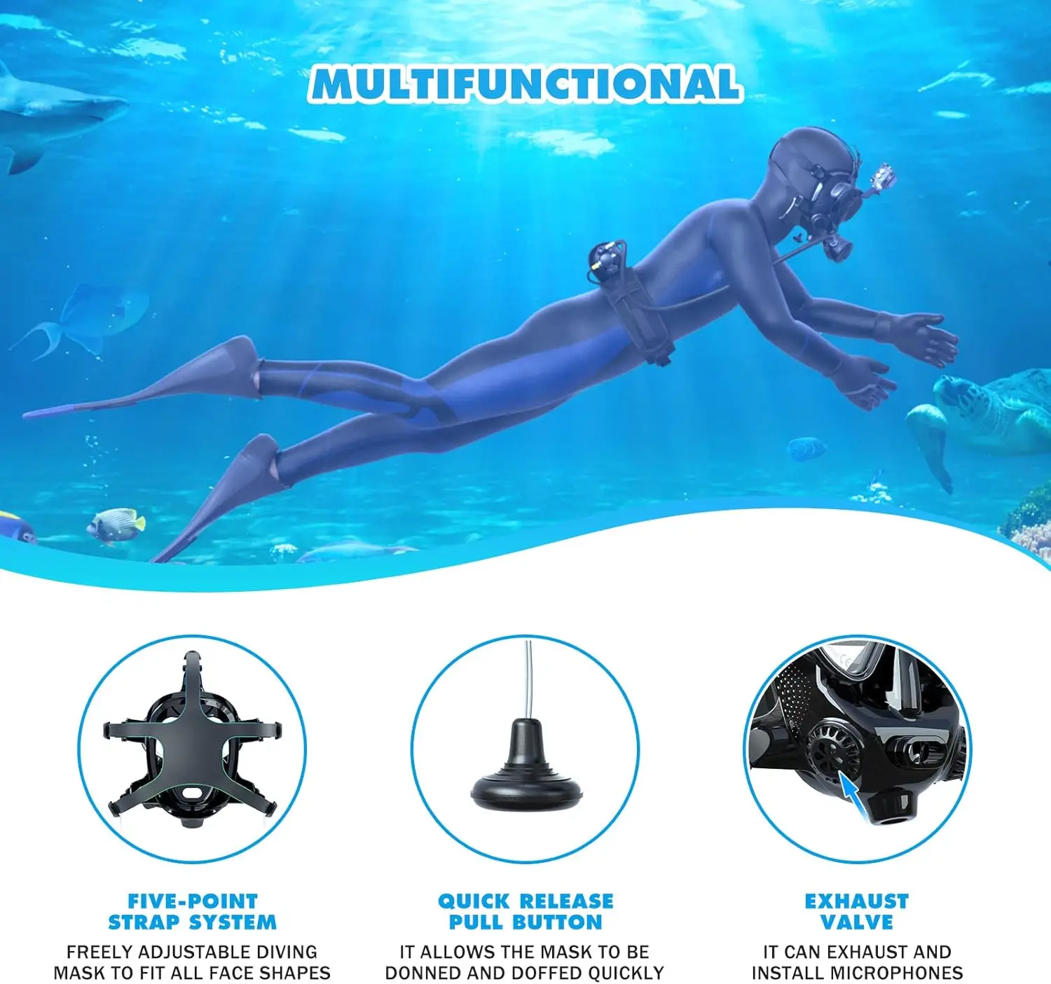 TRIMIX Full Face Diving Mask w - огляд і ціна Snorkel Mask Full Face