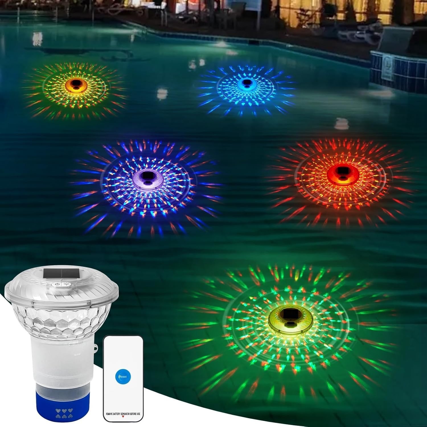 Remote Control Solar Rechargea - огляд і ціна Pool Light Solar Rechargeable