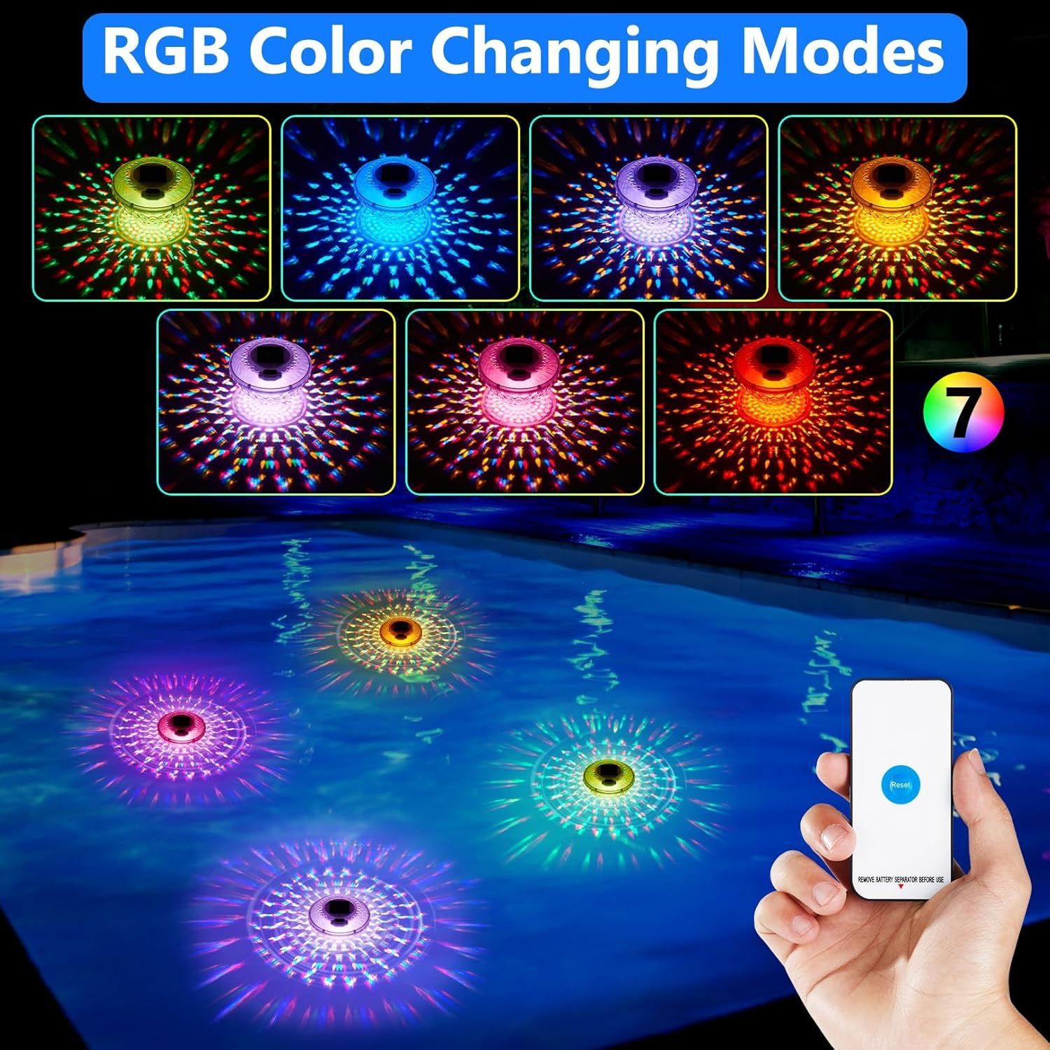 Remote Control Solar Rechargea - огляд і ціна Pool Light Solar Rechargeable