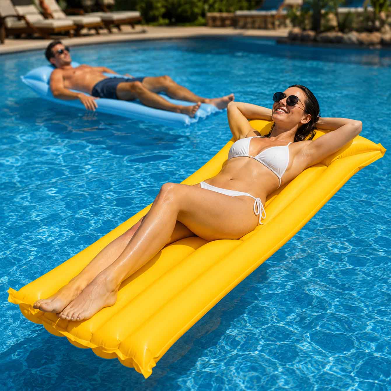 1PC Pool Float Bed Inflatable  - огляд і ціна Pool Float Ring Inflatable